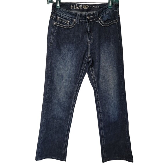 ETHYL Jeans Rhinestones Stretch 8 Straight Western - Picture 2 of 4